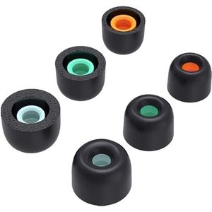 Set van schuimtips voor Sony in-ear Memory Foam oordopjes- Eartips WF-1000XM5 / WF-1000XM4 - 3 paar - 3 maten - Zwart