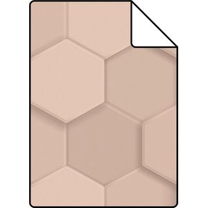Proefstaal Origin Wallcoverings eco-texture vliesbehang 3d hexagon motief licht roze - 347849 - 26,5 x 21 cm