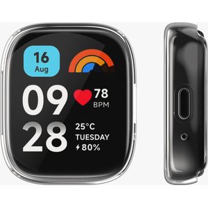 kwmobile 2x smartwatch hoes geschikt voor Xiaomi Redmi Watch 3 Active hoesje - Siliconen sporthorloge cover - Activity tracker case in transparant / donkerblauw