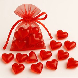 Badparels - Badparels figuurtjes -hartjes- 10 parels- badparels - Badparels voor in bad - Heerlijke badparels met Aardbei geur