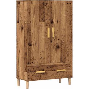 vidaXL - Hoge - kast - 70x31x115 - cm - bewerkt - hout - oud - houtkleurig