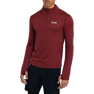 Cloud Fleece 1/4 Rits Top met Ritszak voor Heren - Cabernet (Dunkelrood), M