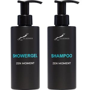Douchepakket Zen Moment - Showergel + Shampoo - 300 ml per fles - Claudius Cosmetics - bodycare - luxe fles - set van 2 stuks - Cadeau