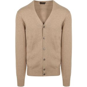 Steppin' Out Vest Cotton Cashmere Camel - Maat M - Heren - Vest met rits voor Mannen