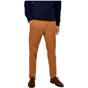 Selected Slim Miles Flex Chino Broek Bruin 28 / 32 Man