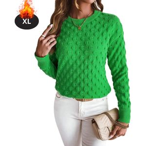 Nivard Sweater Dames - Sweaters - Hoodie - Warme Trui - Vest - Lichtgroen - XL