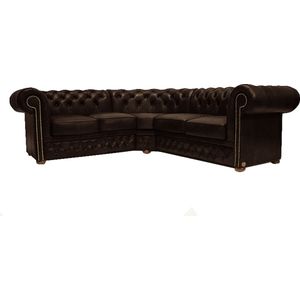 Chesterfield Hoekbank First Class Leer | 2 hoek 2 |Cloudy Oud Bruin | 2 tot 4 weken levertijd