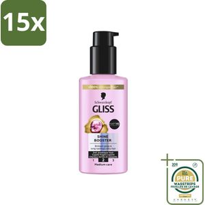 15 x Gliss - Haarserum - Liquid Silk Shine Booster - Fruitige Geur - 100 ml - Grootverpakking - Haarverzorging - Haarschijn - Haarherstel - Haarverzorging Serum - Haarherstel Serum