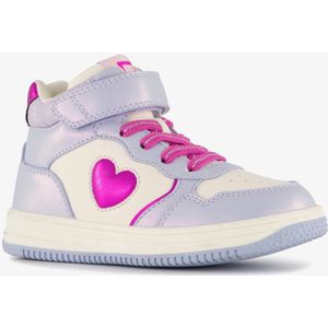 Blue Box hoge meisjes sneakers met hartje lila - Maat 25