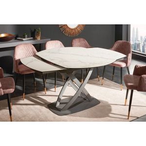 Uitschuifbare eettafel INCEPTION 130-190cm marmer wit keramiek gemaakt in Italië - 41450