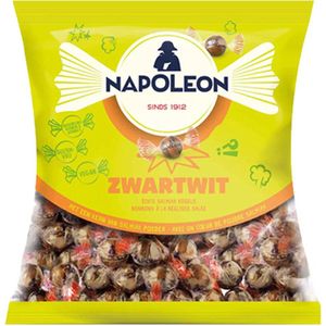 Snoep napoleon zwart wit zak 1kg | Zak a 1000 gram