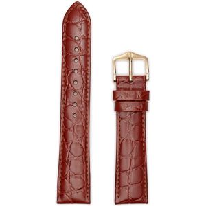 Hirsh Horlogeband -  Crocograin Goudbruin - Leer - 12 mm