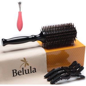 Ronde Varkenshaar Borstel voor Blow Drying - Ideaal voor Volume en Lichaam - Inclusief Haarclips en Reistas