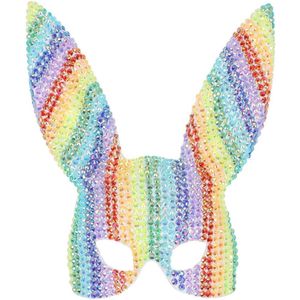 Fever - Deluxe Rainbow Jewel Studded Bunny Masker - Regenboog