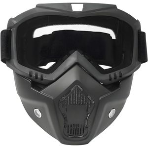 Riding Glasses, Motorcycle Goggles with Removable Mask Outdoor Driving Cycling Protection Glasses Accessory (Transparent)