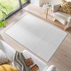 Flycarpets Opsia Modern Viscose Look - Gestreept Vloerkleed - Zilver / Lichtgrijs - 200x290 cm