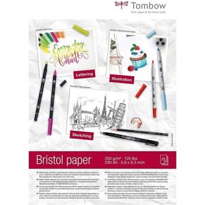 Tekenpapier Bristol Glad - Wit - A5 - 250 gram - Tombow - 25 vellen