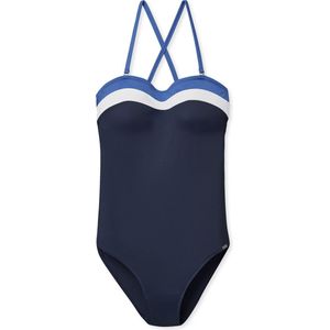 Schiesser Bandeau Badeanzug Dames Badpak - nachtblauw - Maat 3XL