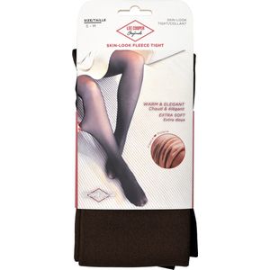 WARME & STEVIGE FLEECE PANTY - S/M - Lee Cooper - Gevoerde doorschijnende skin-look - MAAT Small - Medium - zwart Beige look - Beige Thermo winter panty - corrigerend
