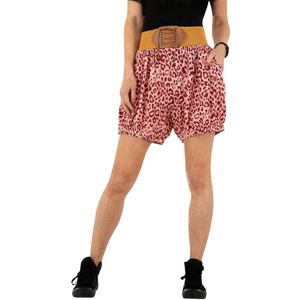 Metrofive korte broek met elastische taille riem roze M/L