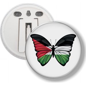 Button Met Clip - Vlinder Vlag Palestina