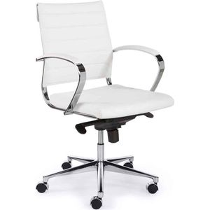 ABC Kantoormeubelen ergonomische bureaustoel design 600 lage rug wit met glijdoppen