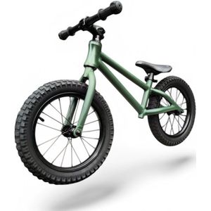 Jobber - Fatbike Loopfiets - Legergroen - Dikke Banden - 14inch
