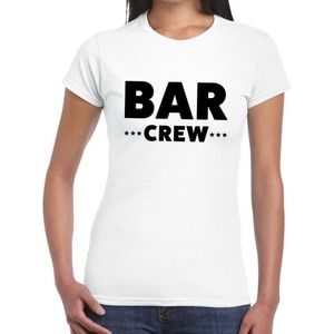 Bar crew tekst t-shirt wit dames - evenementen crew / personeel shirt L