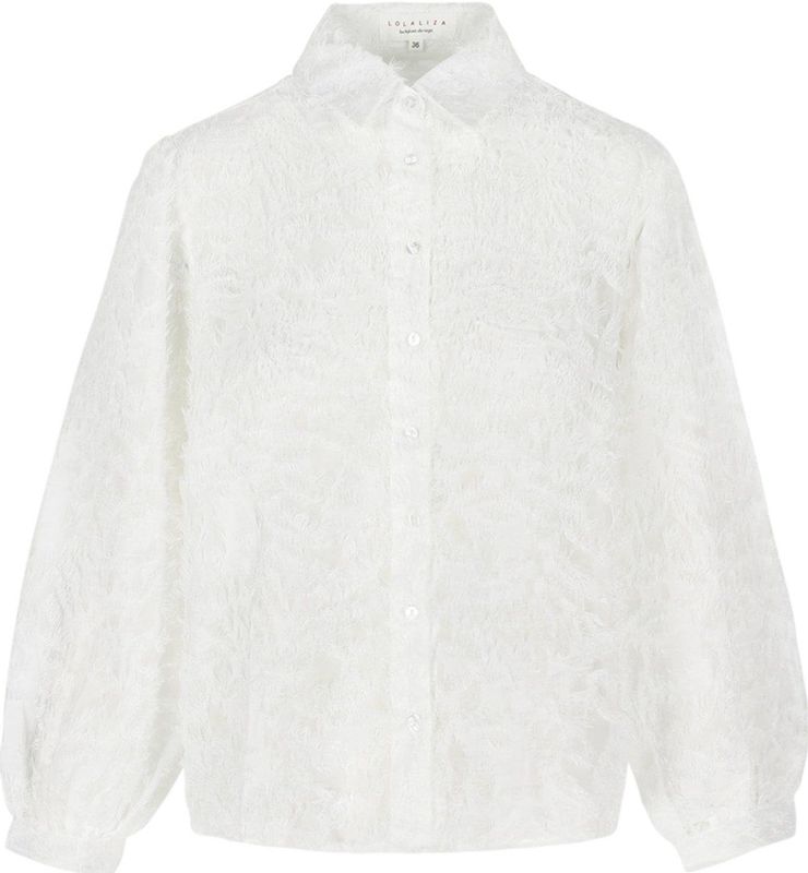LolaLiza - C-LALALISA - Blouse - Wit - Polokraag