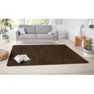 Flycarpets Laagpolig Effen Uni Vloerkleed - Nasty - Bruin 200x300 cm