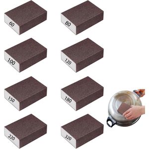 8 PCS Sanding Block - Polishing Sponge - Sandpaper Sponge - voor Hout - Metaal - Foam Plafondpanelen