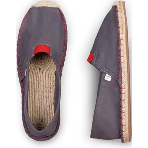 Kingdom of Wow – Espadrilles Heren Urban Storm Grijs Rood Vegan Maat 40 - Handgemaakt