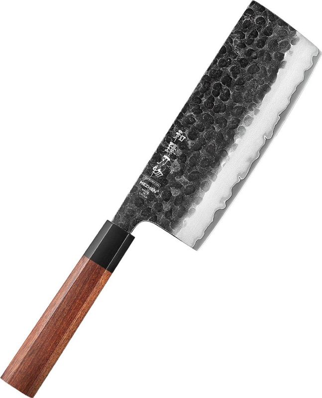 Hezhen - PM8S Retro Series - Nakiri Hakmes - 3-laags Composietstaal - Mahoniehout Handvat