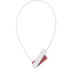 Collier A-symm twee rechthoeken C183 Rood