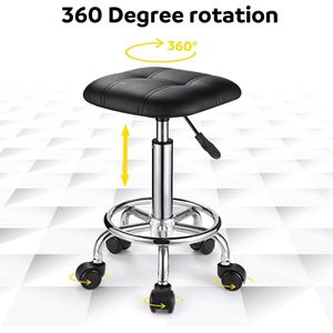 Draaibare Kruk - Rolling stool Rocking chair Work stool with adjustable backrest Swivel Stool