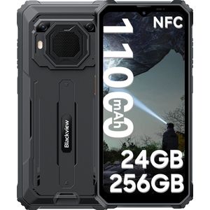 Blackview BV6200 Plus - Robuuste Smartphone - Zwart - 24GB RAM - 256GB - 11000mAh - 6,56 inch - 4G Dual SIM - Android 14