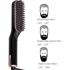 Elektrische Baardkam 2-in-1 – Verwarmde Baard- en Haarglätter, Snelle Stylingkam voor Mannen, Multifunctionele Hitteborstel voor Glad en Verzorgd Haar en Baard - ANMI