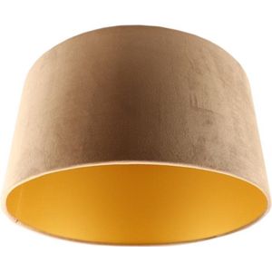 Taupe/Gouden Velours Lampenkap Milen - 40 cm