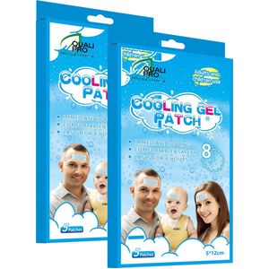 QualiPro® Verkoelende Migraine & Hoofdpijn Pleisters - Duo Pack - Werkt Verlichtend bij Koorts - Verkoelende Pleisters - Tandpijnbestrijding - Zwelling - 2 x 5 Stuks