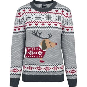 Urban Classics - Sausage Dog Christmas - Dames Christmas Jumper - Groen/Wit/Rood