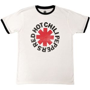 Red Hot Chili Peppers - Logo Ringer Heren T-shirt - S - Wit