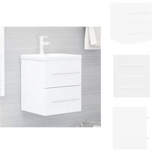 vidaXL Gootsteenkast - Badkamer - 41 x 38.5 x 48 cm - Wit - Badkamerkast