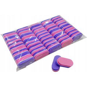 Mini Nagelpolijster 100/180 Grit - Roze (50 stuks)