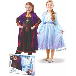RUBIES FRANCE - Frozen 2 Anna en Elsa kostuum pack voor meisjes - 122/128 (7-8 jaar)