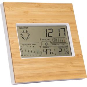 Silvergear Weerstation Binnen met Digitale Wekker - Thermometer - Hygrometer - Weerstation Draadloos