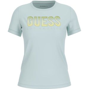T-shirt met ronde hals vrouwen met glimmend logo in kleurverloop Guess