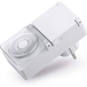 Mechanische timer 24 uur binnen en buiten - 96 schakelsegmenten - IP44 - 3500 W - wit