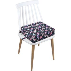 JGS ® Zitverhoging stoel, zeildoek, karikatuur, wasbaar, 2 riemen, veiligheidsgesp, zitverhoging, voor eettafel, draagbare boosterstoel (olifant roze)