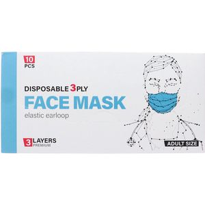 Disposable Mondmasker Blauw 10 stuks