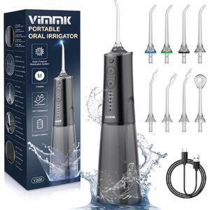 VIMMK® Tandenflosser - Tandenflosser Zwart - Tanden Flosser Elektrisch - Waterflosser - Waterpistool Elektrisch - Waterflosser - Monddouche - Monddouches Elektrisch - Monddouche/Waterflosser Beste Koop - 5 Reinigingsmodi
